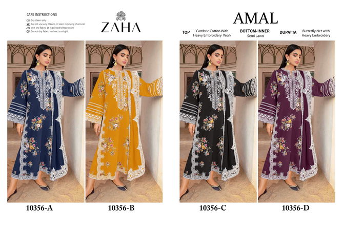 Amal By Embroidery Cambric Cotton Zaha Pakistani Suits Wholesale Price In Surat
